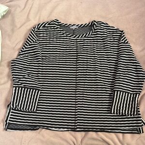 Habitat Zebra Stripe Top - Black and White